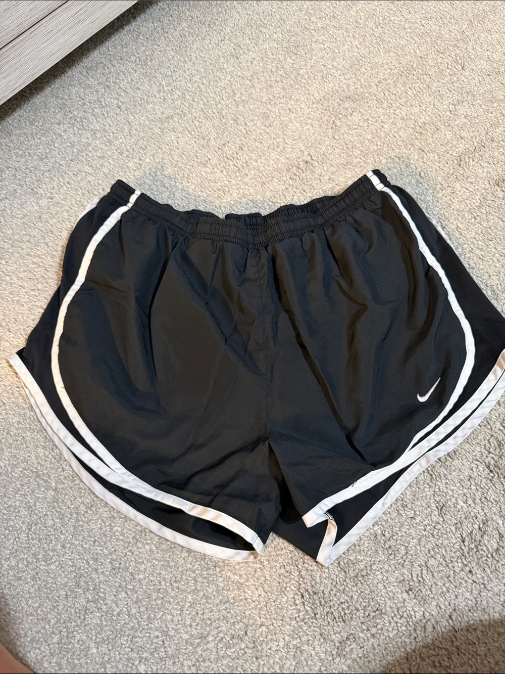 Nike Black Tempo Shorts with White Piping